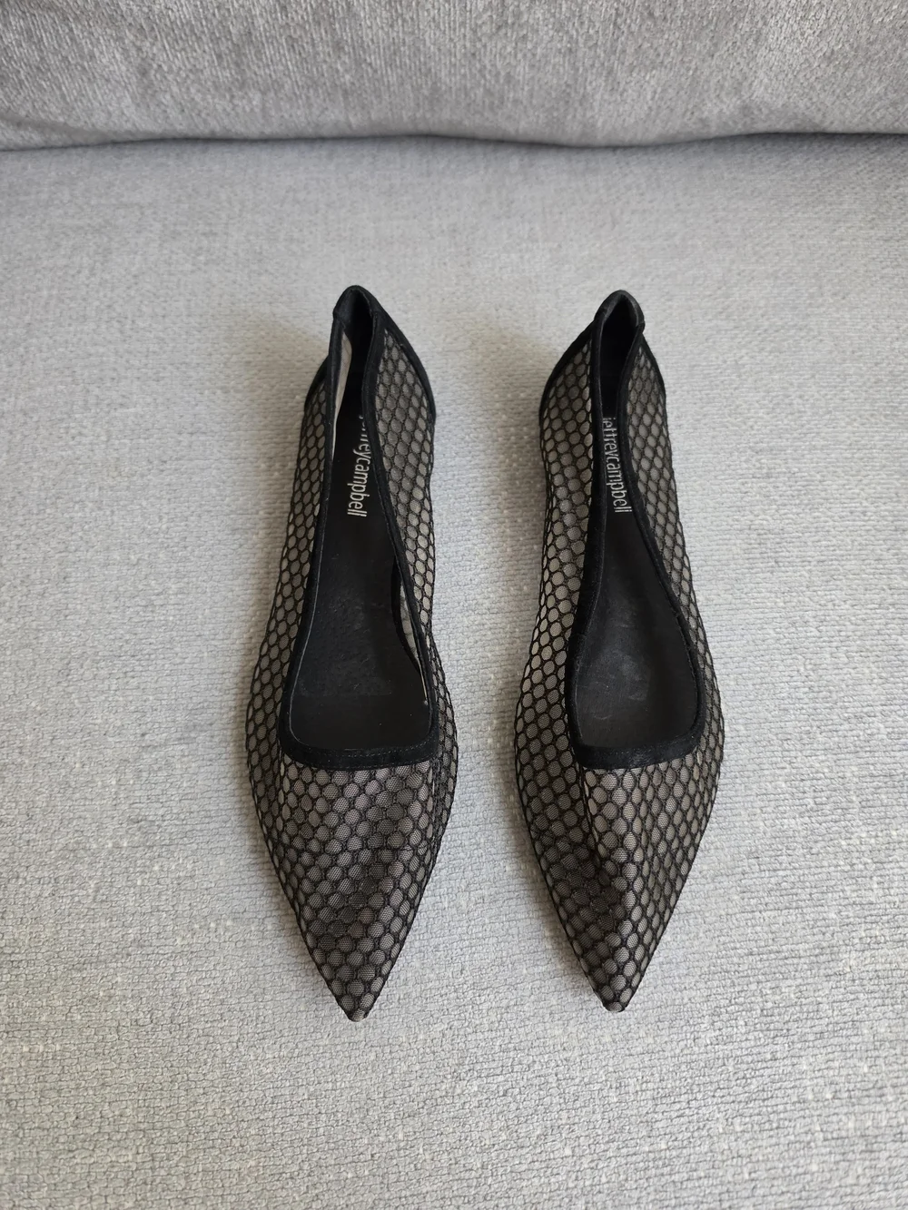 Jeffrey Campbell Meranda Fishnet Mesh Pointed Toe Flats